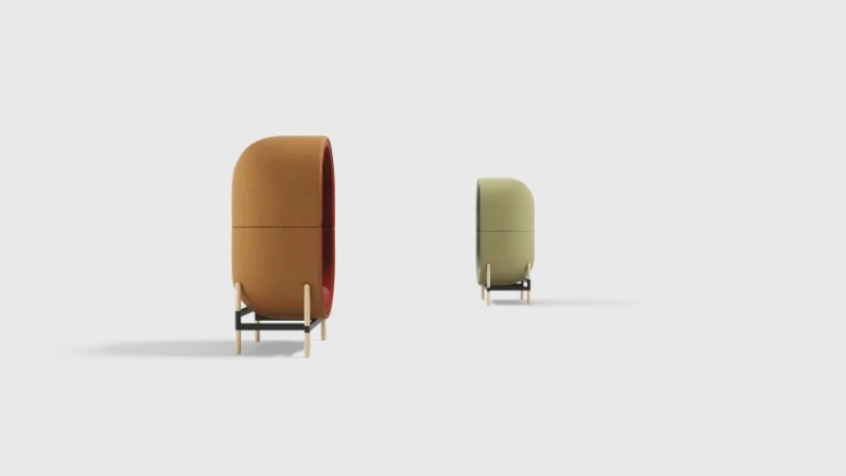 Kateryna Sokolova 为 Casala 设计的胶囊吸音椅 Kateryna Sokolova 为 Casala 设计的胶囊吸音椅