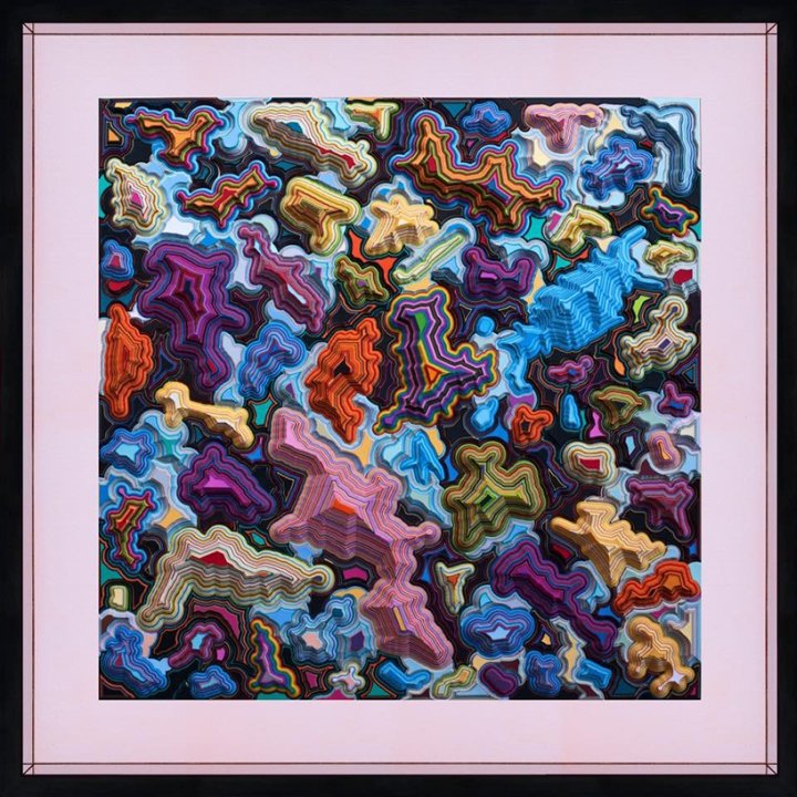 雅各布·利里 (Jacob Leary) 创作的色彩缤纷的起伏雕塑