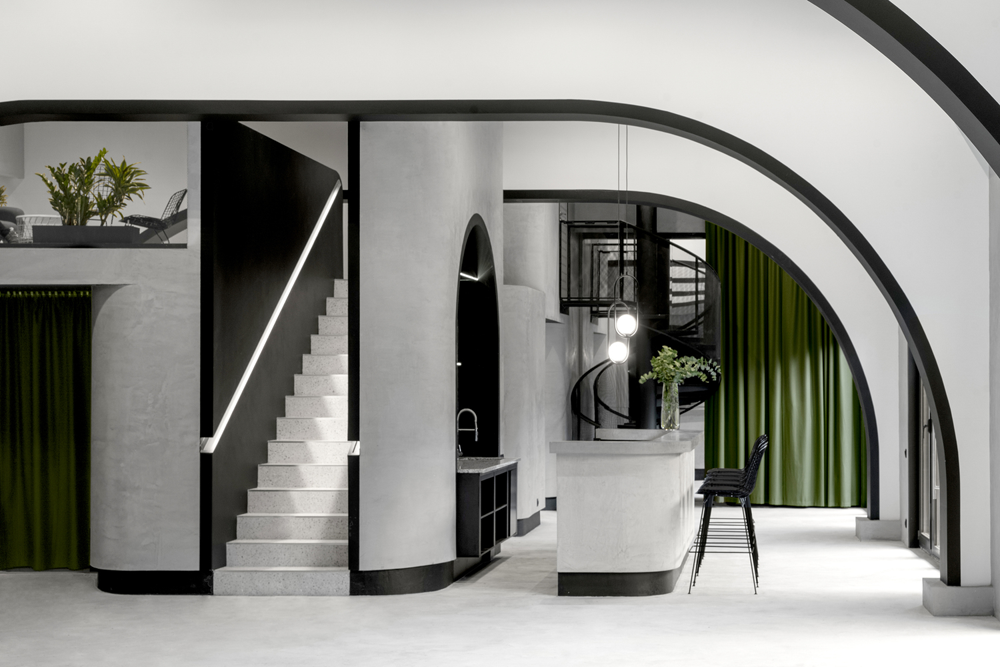 MT.A 设计的灰绿色活动空间