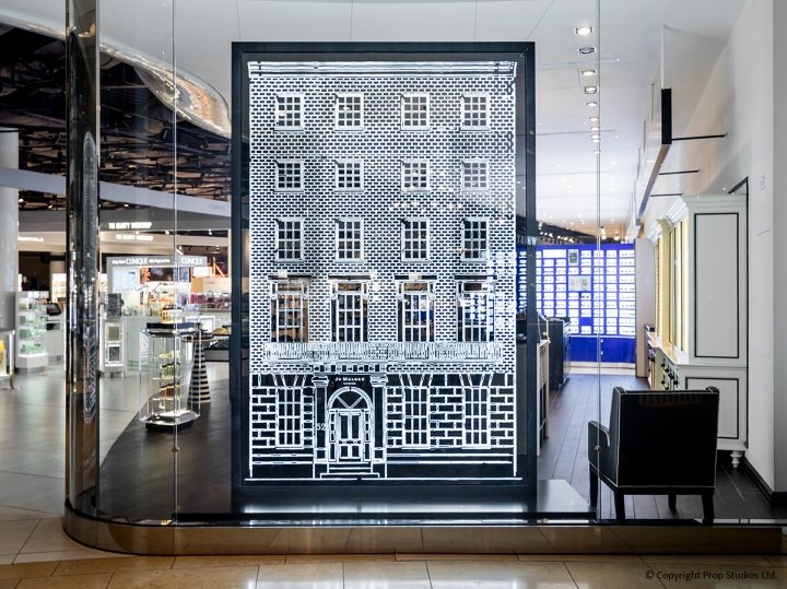 Jo Malone 联排别墅窗户，由 Prop Studios 设计，英国伦敦