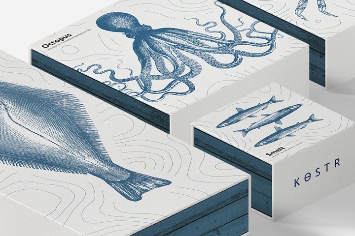 Kostr 海鲜包装，作者：Matt Ellis