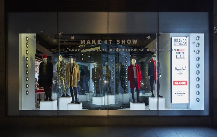 英国伦敦 Lucky Fox 为 Topshop 设计的“Make it Snow”橱窗装置