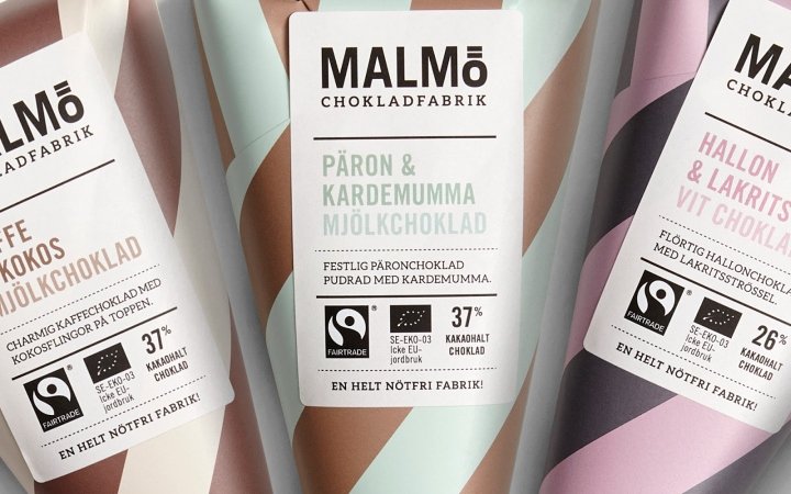 Pond Design 设计的 Malmö Chokladfabrik Bars & Cones 包装