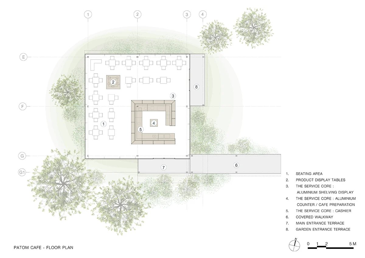 泰国 NITAPROW patom 咖啡馆的透明体量展示了富有表现力的折叠屋顶 泰国 NITAPROW patom 咖啡馆的透明体量展示了富有表现力的折叠屋顶