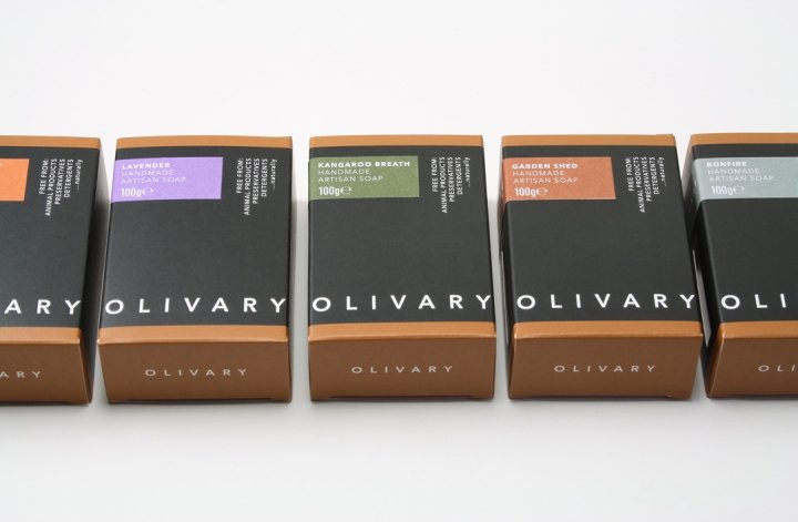 Paul Cartwright Branding 设计的 Olivary Fine Soaps 包装