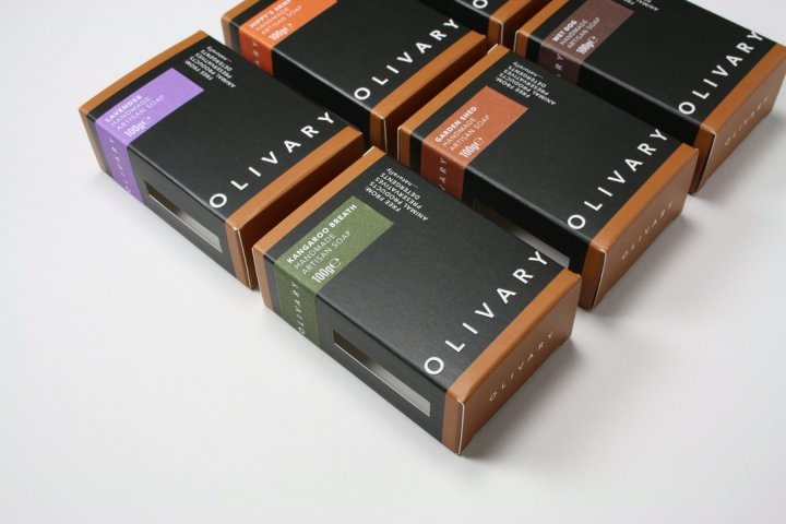Paul Cartwright Branding 设计的 Olivary Fine Soaps 包装