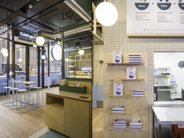 Polu Poke 餐厅，由 Brown Studio 设计，英国伦敦