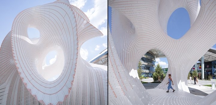 “最低限度 | Maxima”装置由 Marc Fornes 设计，哈萨克斯坦阿斯塔纳