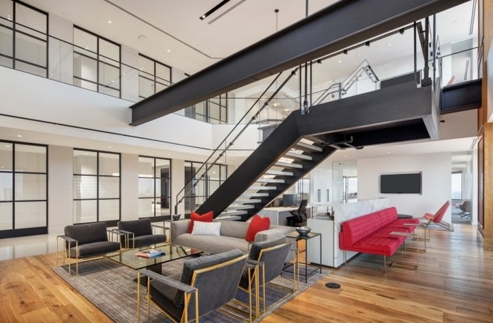 法国兴业银行办公室，由 Ted Moudis Associates 设计，芝加哥 - 伊利诺伊州