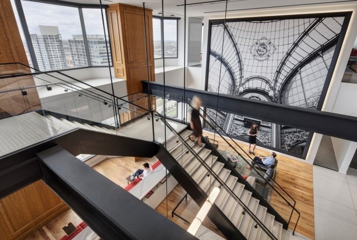 法国兴业银行办公室,由 Ted Moudis Associates 设计,芝加哥 - 伊利诺伊州 法国兴业银行办公室,由 Ted Moudis Associates 设计,芝加哥 - 伊利诺伊州