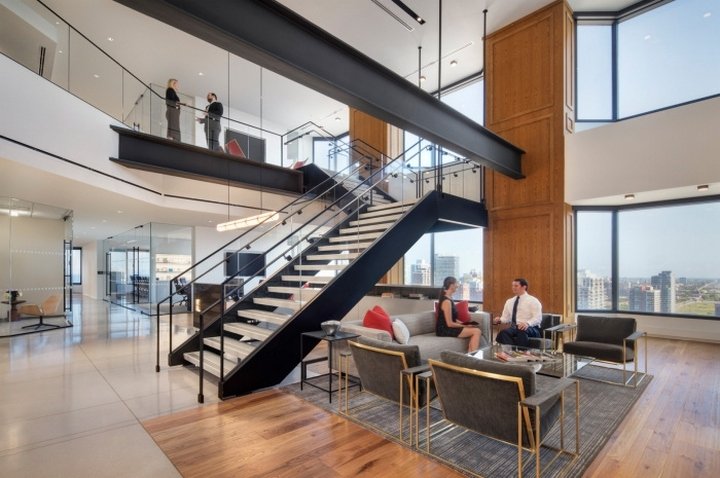 法国兴业银行办公室,由 Ted Moudis Associates 设计,芝加哥 - 伊利诺伊州 法国兴业银行办公室,由 Ted Moudis Associates 设计,芝加哥 - 伊利诺伊州