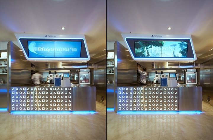 索尼 PlayStation 休息室，由 IMA 工作室设计，韩国首尔