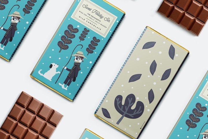 Sweet Holiday Sin 巧克力包装，​​由 polkadot 设计