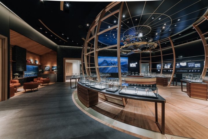 2018 年 SIHH 上的万宝龙展位，由瑞士日内瓦 Jean-Marc Gady 工作室设计