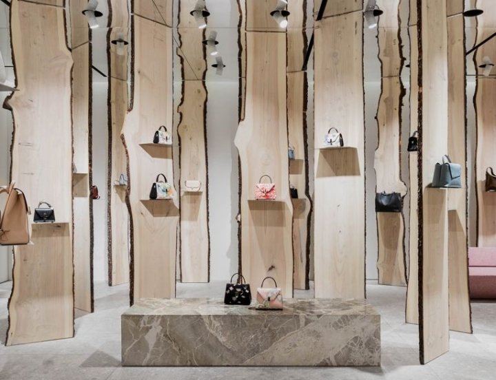 意大利米兰 Valextra 商店的“森林”装置,由隈研吾设计 意大利米兰 Valextra 商店的“森林”装置,由隈研吾设计