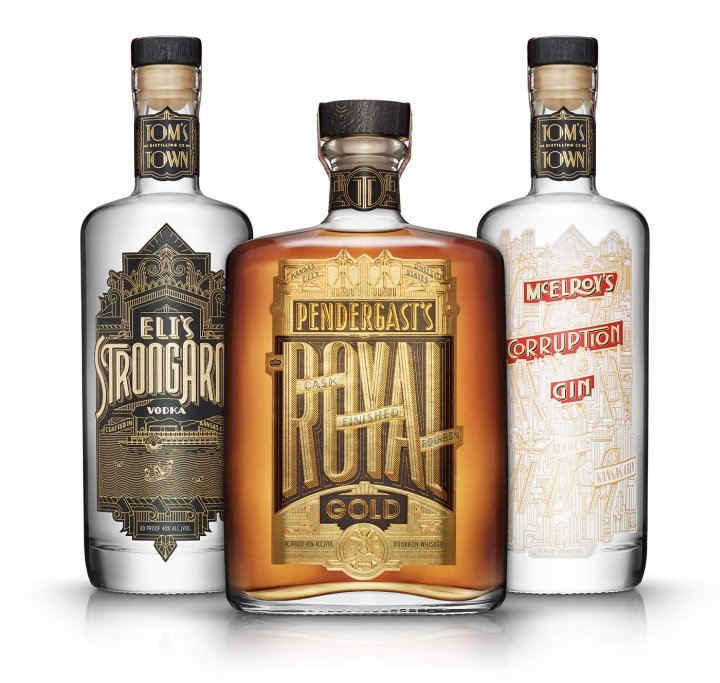 汤姆镇蒸馏酒由卫星办公室包装