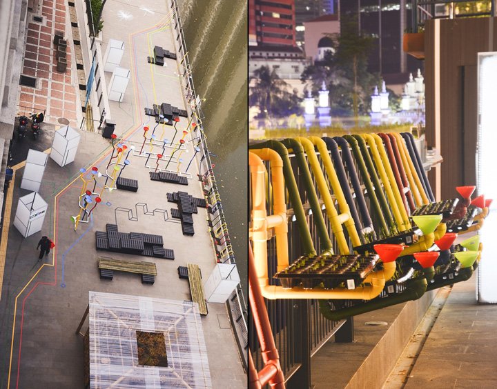 由 Garis Architects 设计的城市交响乐装置，马来西亚吉隆坡