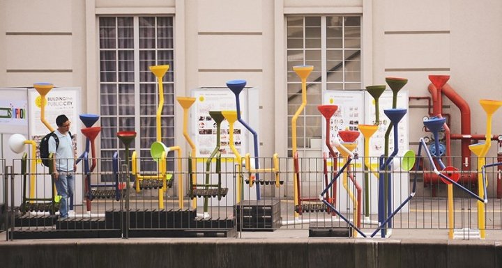 由 Garis Architects 设计的城市交响乐装置，马来西亚吉隆坡