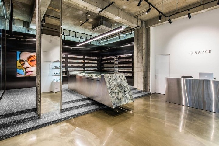 Vavas 眼镜店，由 Niiiz Design Lab 设计，位于首尔江南区论岘洞