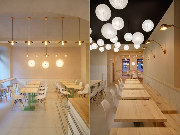 Vegan Life 餐厅，由 Kryštof Blažek 设计，布拉格 – 捷克共和国