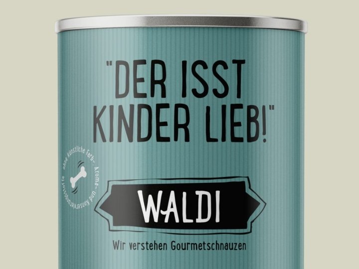 TIBOR+ 的 WALDI 狗粮包装