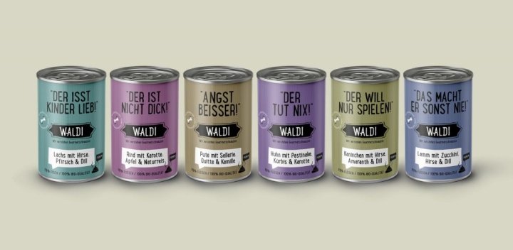 TIBOR+ 的 WALDI 狗粮包装