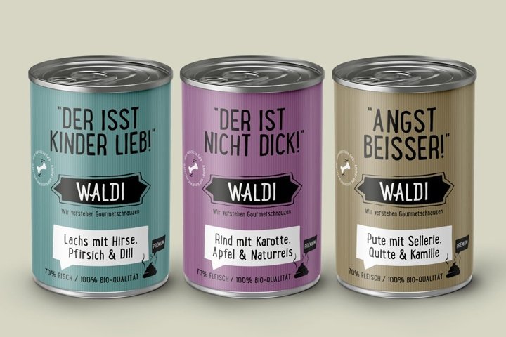 TIBOR+ 的 WALDI 狗粮包装