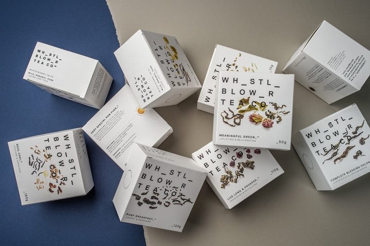 Black Squid Design 设计的 Whistle Blower Tea Co. 包装