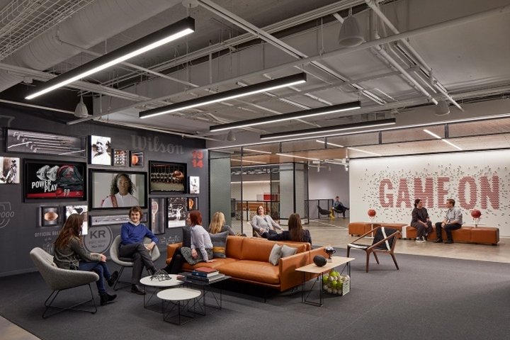 威尔逊体育用品办公室，由 Gensler 设计，芝加哥 - 伊利诺伊州