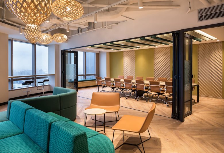 佳沛在上海的新办公室以奇异果为灵感。 佳沛在上海的新办公室以奇异果为灵感。