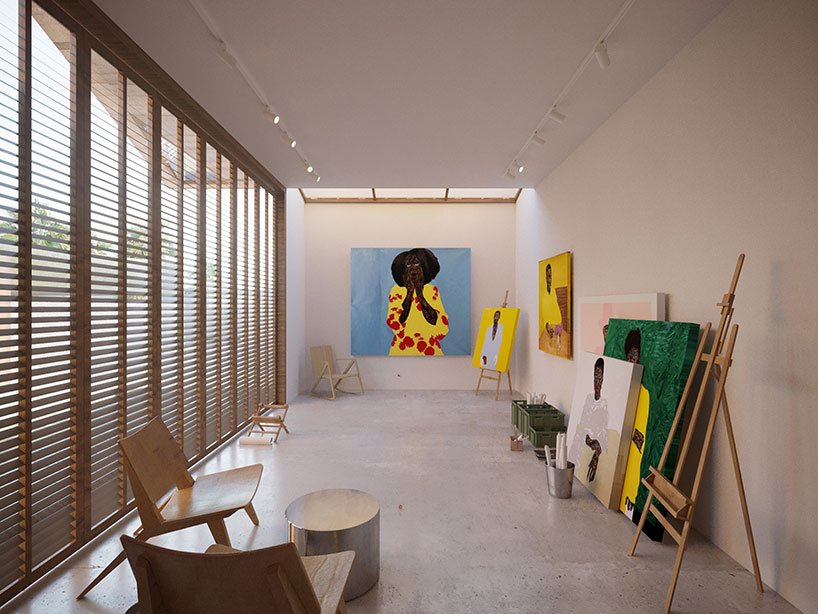 夯土墙和钢平台完成了加纳艺术家的住宅 / 工作室