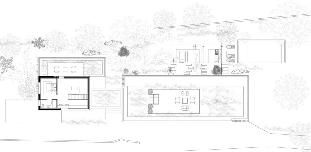 brengues le pavec 在法国南部的房屋扩建中增加了镜面游泳池