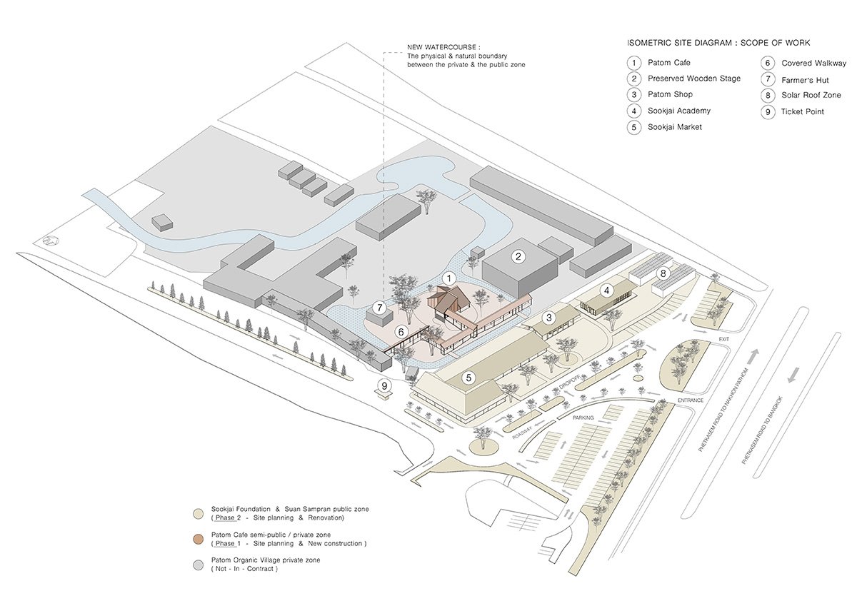 泰国 NITAPROW patom 咖啡馆的透明体量展示了富有表现力的折叠屋顶 泰国 NITAPROW patom 咖啡馆的透明体量展示了富有表现力的折叠屋顶