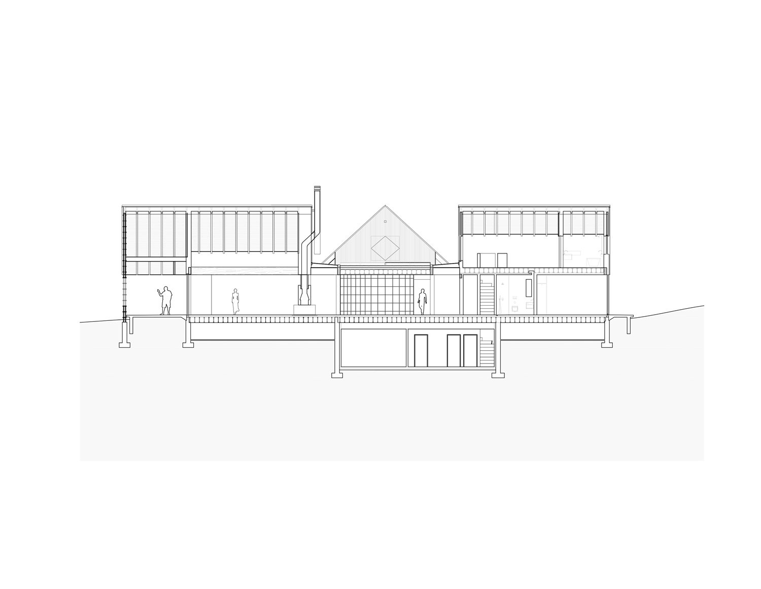 北叉住宅由 SO – IL 与 Shenton 建筑事务所共同设计，是纽约的一处休憩场所，由四个山墙体量组成