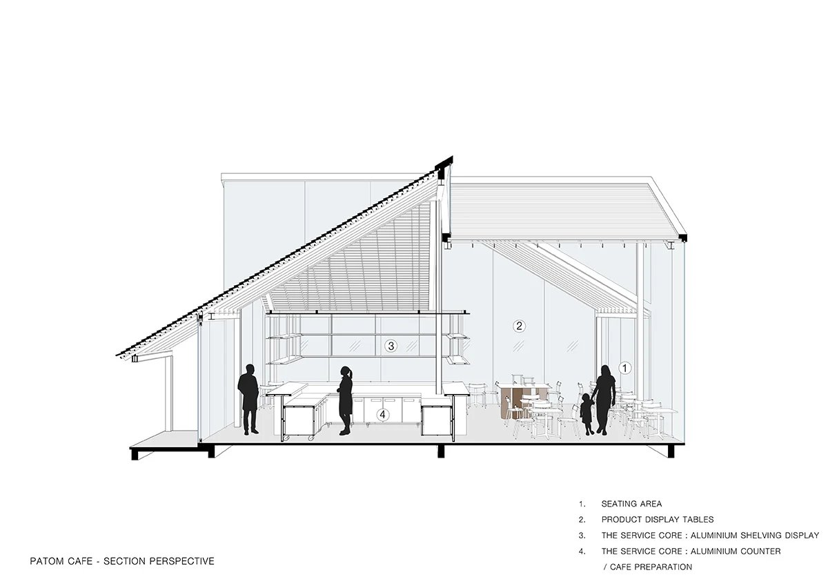 泰国 NITAPROW patom 咖啡馆的透明体量展示了富有表现力的折叠屋顶 泰国 NITAPROW patom 咖啡馆的透明体量展示了富有表现力的折叠屋顶