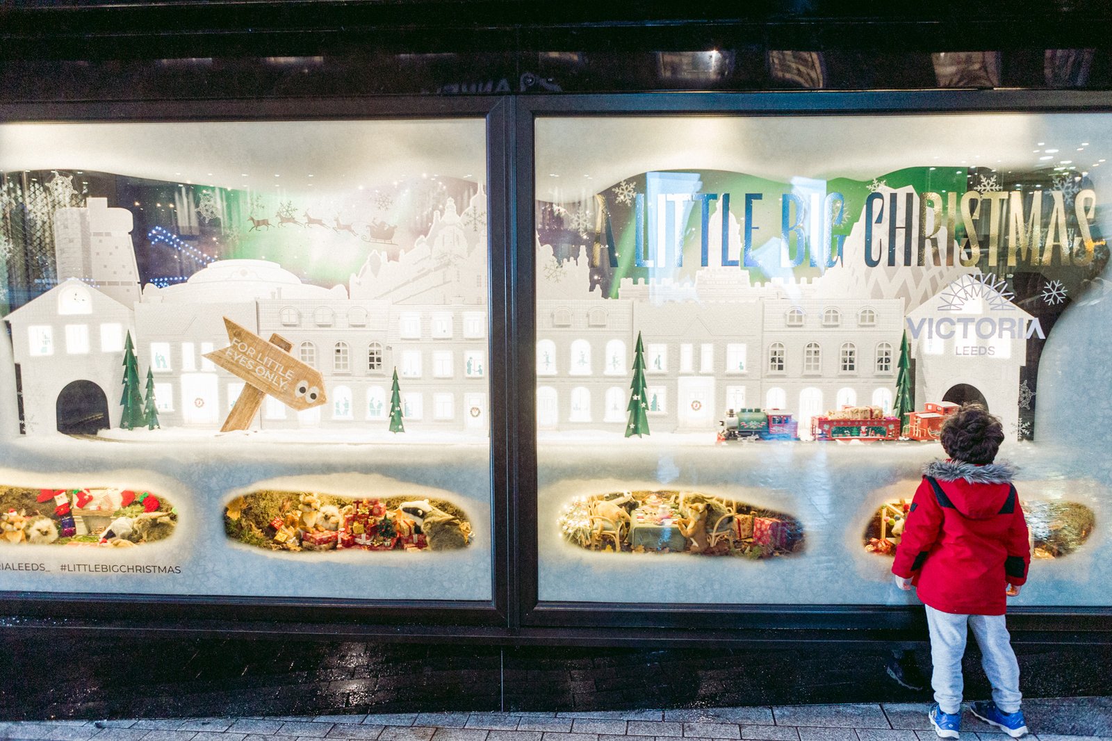 维多利亚利兹购物中心的一个小盛大圣诞节的窗口