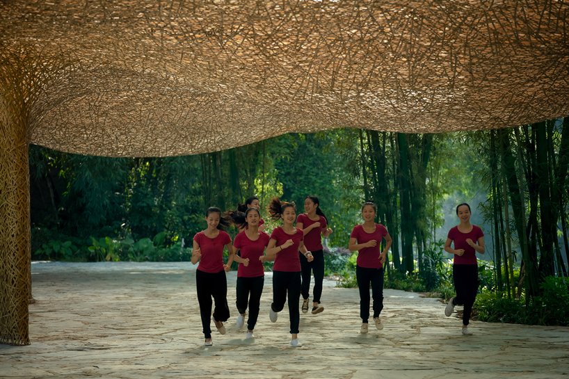 实验室。为中国风景区引入巨大的竹棚和巢状结构