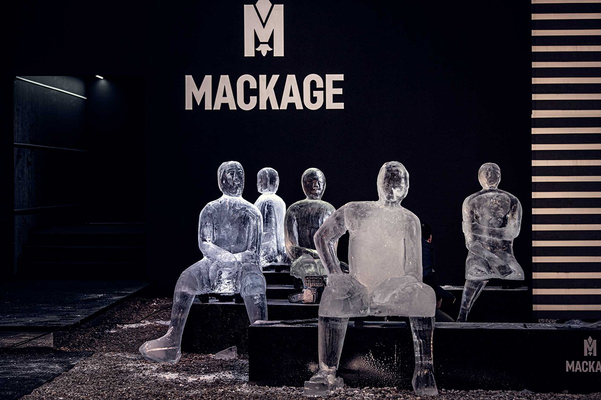 Wea / Pitti Uomo 97 / Mackage 的 Mackage 展览装置，外太空的冰冷之谜