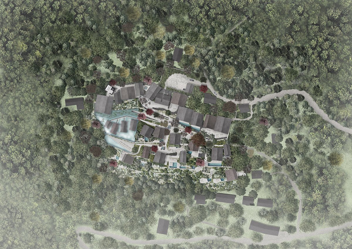 奥本海姆建筑模仿瑞士的山坡村庄，设有马焦雷湖休养所