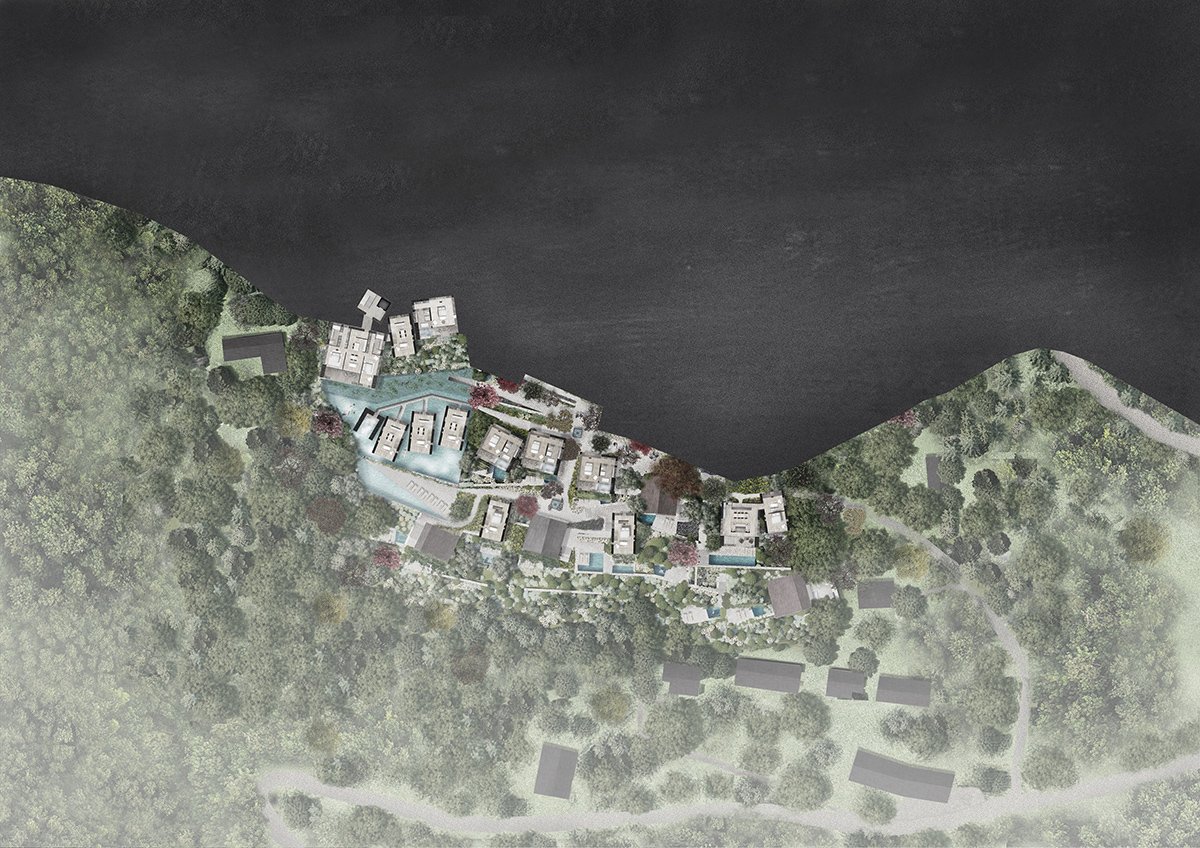 奥本海姆建筑模仿瑞士的山坡村庄，设有马焦雷湖休养所