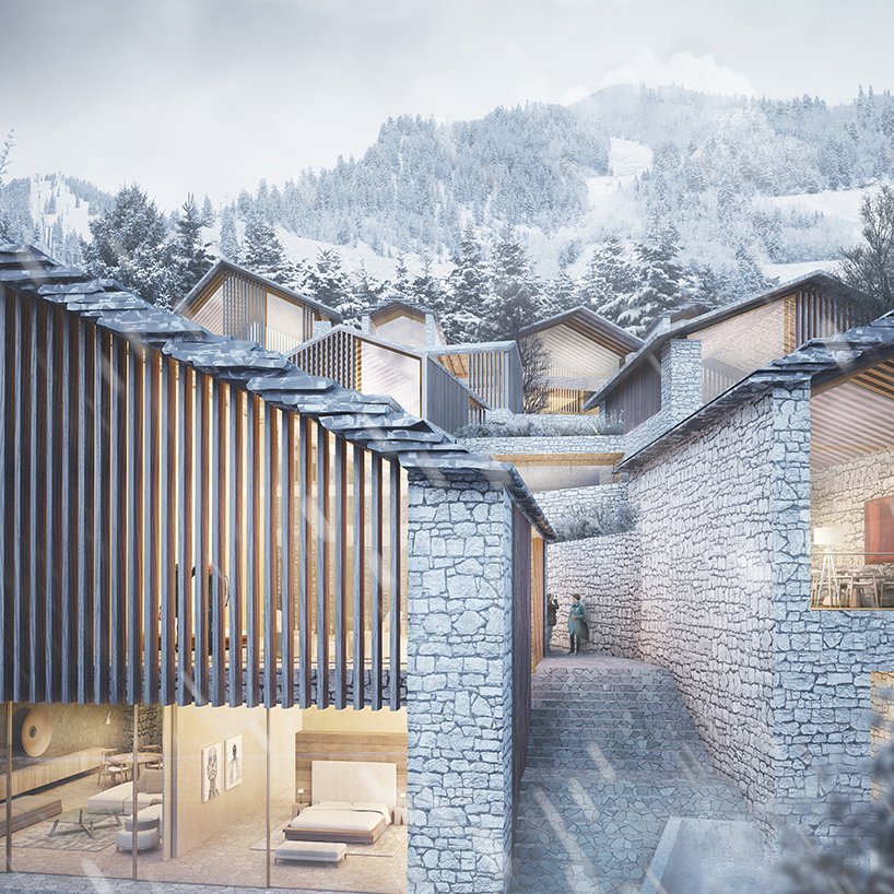 奥本海姆建筑模仿瑞士的山坡村庄，设有马焦雷湖休养所