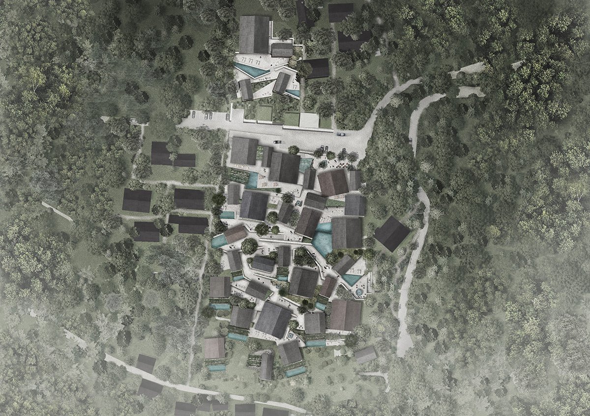 奥本海姆建筑模仿瑞士的山坡村庄，设有马焦雷湖休养所