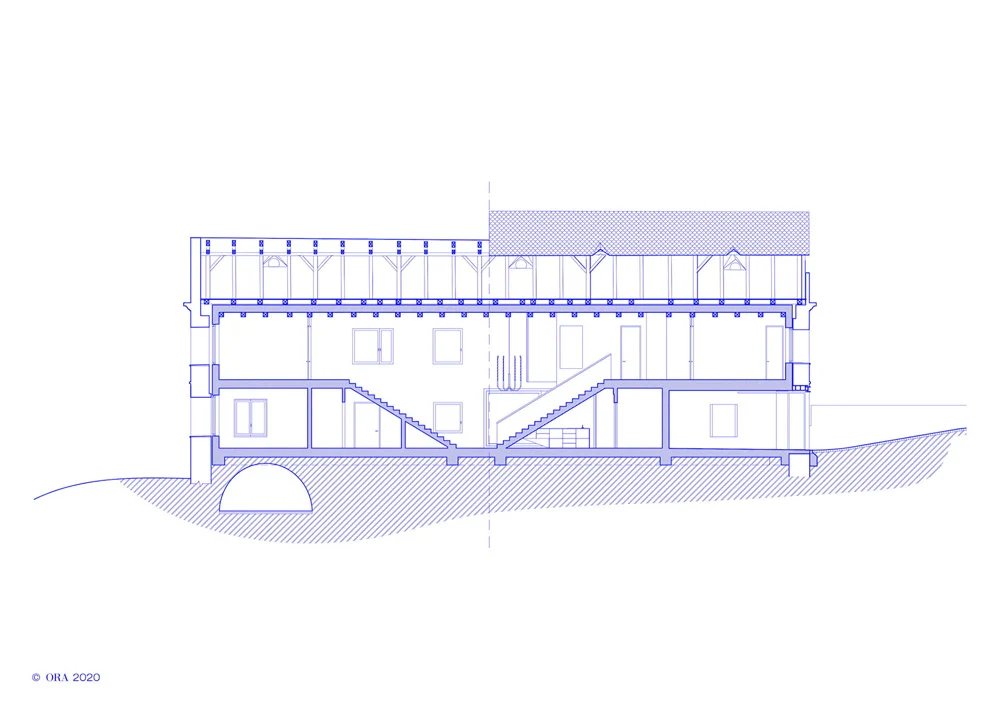 ORA 在捷克共和国的砖砌废墟中插入当代住宅