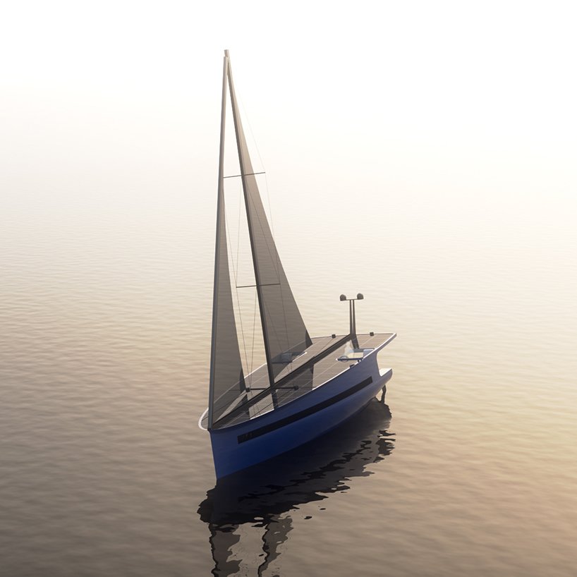 pedro ramalho 将风帆和太阳能结合起来，用于能源自主游艇概念