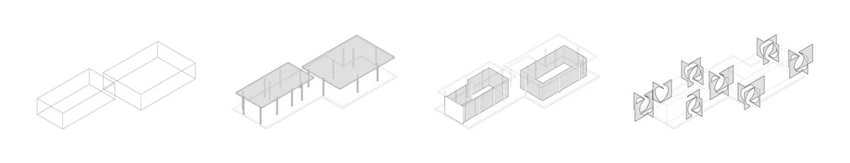 ray&emilio studio 设计的“屏幕亭”是一个需要探索的复杂、聚集的空间