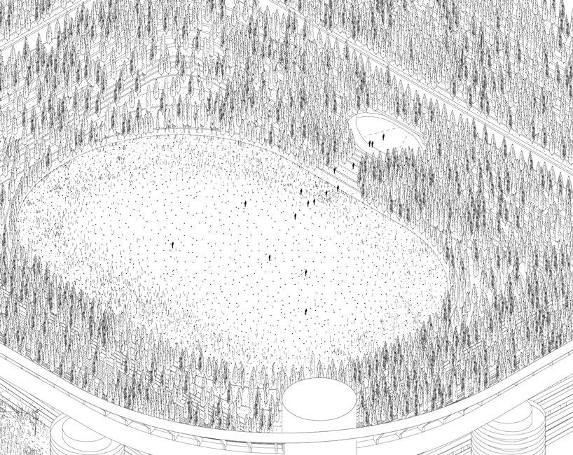 米兰的圣西罗体育场被想象为一座树木繁茂的纪念碑，纪念 COVID-19 的受害者