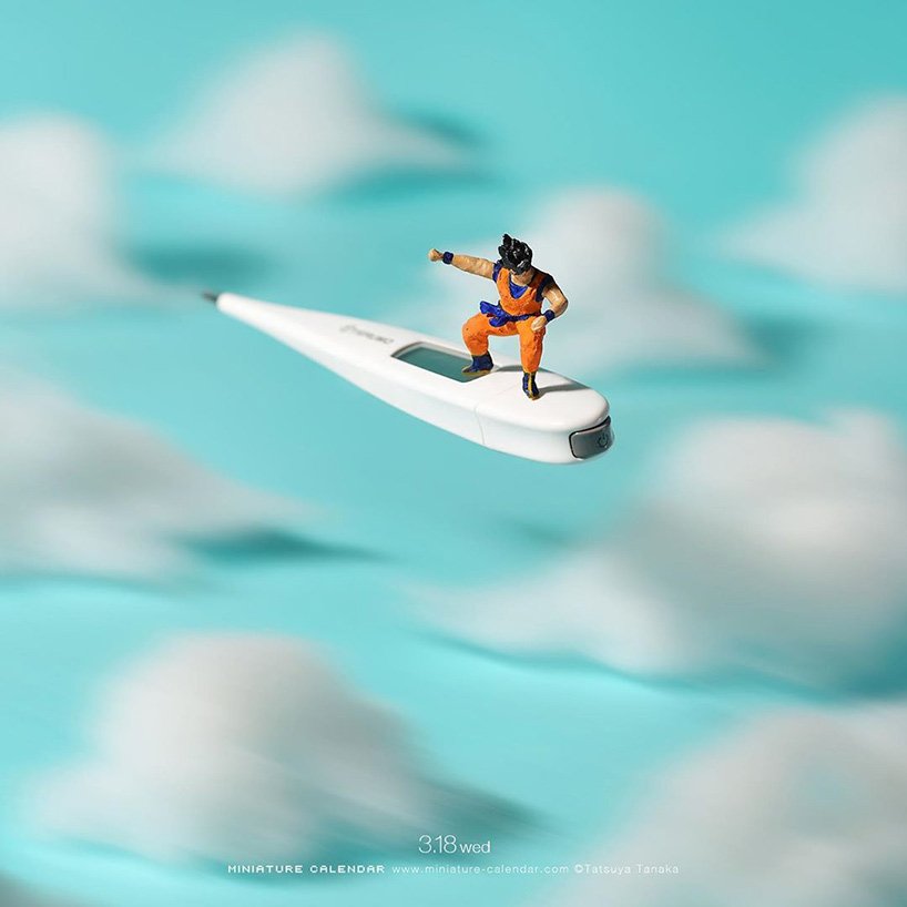 田中达也用口罩和家居用品创造出逃避现实的微型场景