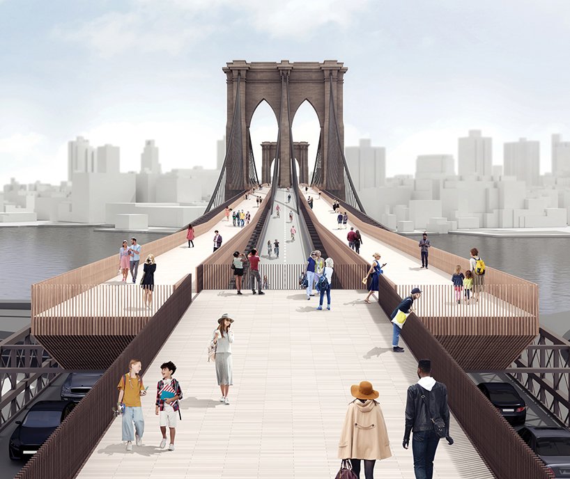 hyuntek yoon 重新思考布鲁克林大桥的高架人行道和自行车道