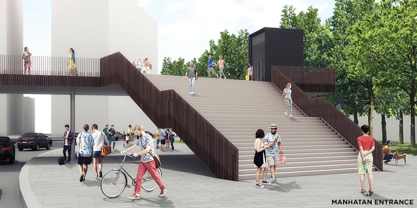 hyuntek yoon 重新思考布鲁克林大桥的高架人行道和自行车道