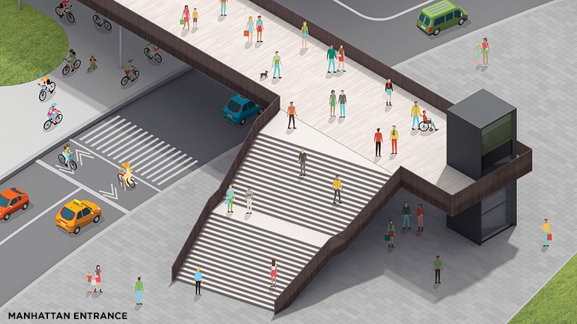 hyuntek yoon 重新思考布鲁克林大桥的高架人行道和自行车道